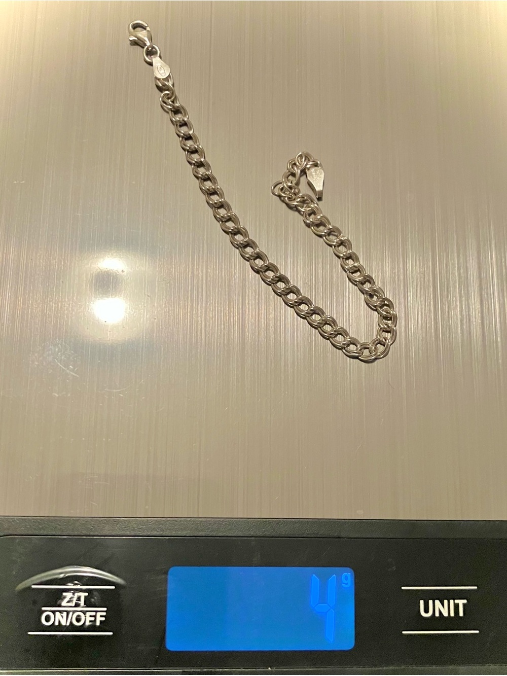 Sterling-Style Curb Chain Bracelet for Men - Silver